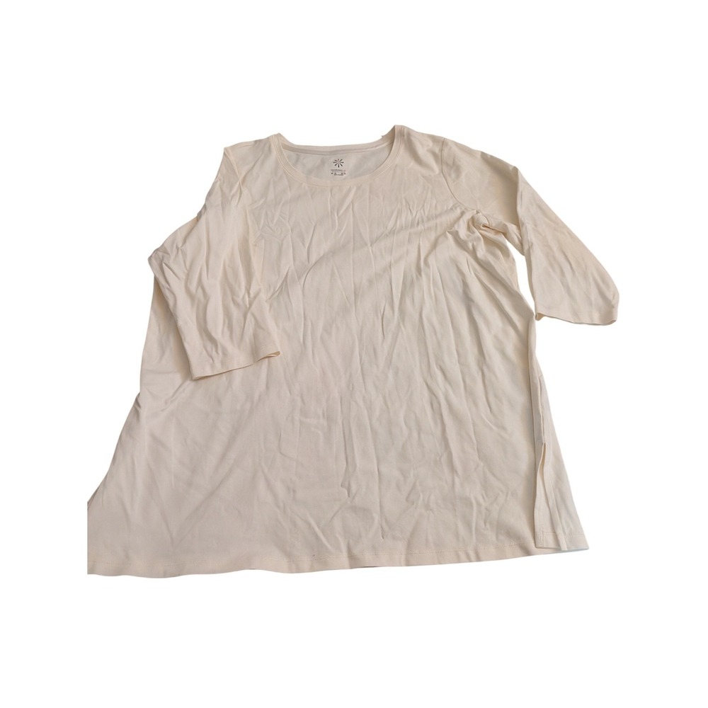 Isaac Mizrahi Live Essentials Pima Cotton 3/4 Sleeve Tunic Top Set 3X Basics - Picture 5 of 12